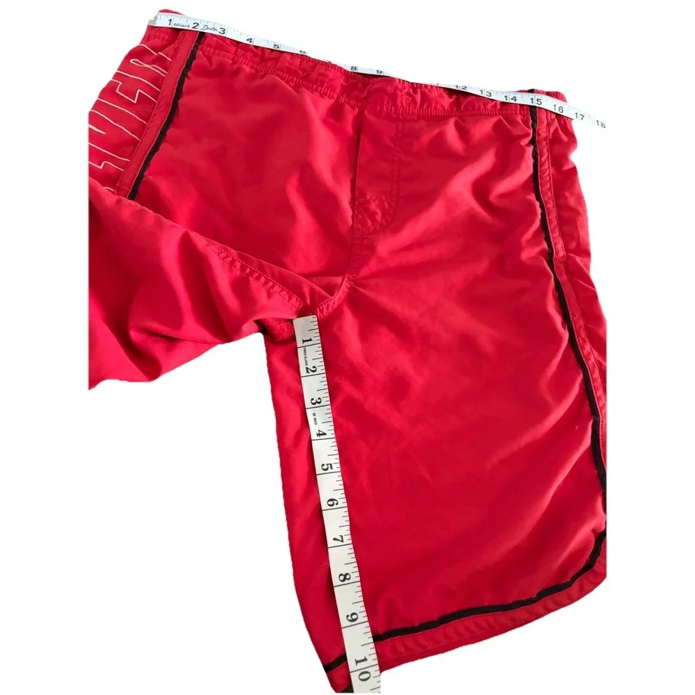 Vintage Quicksilver Spell‎ out Swim Trunks Size Large 16-18 Red